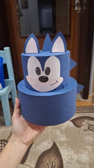 Бутафорна/ изкуствена торта със Соник за ясла/ градина