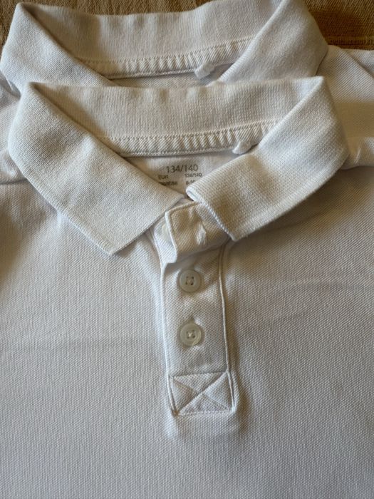 Set tricouri polo fete scoala alb 134-140