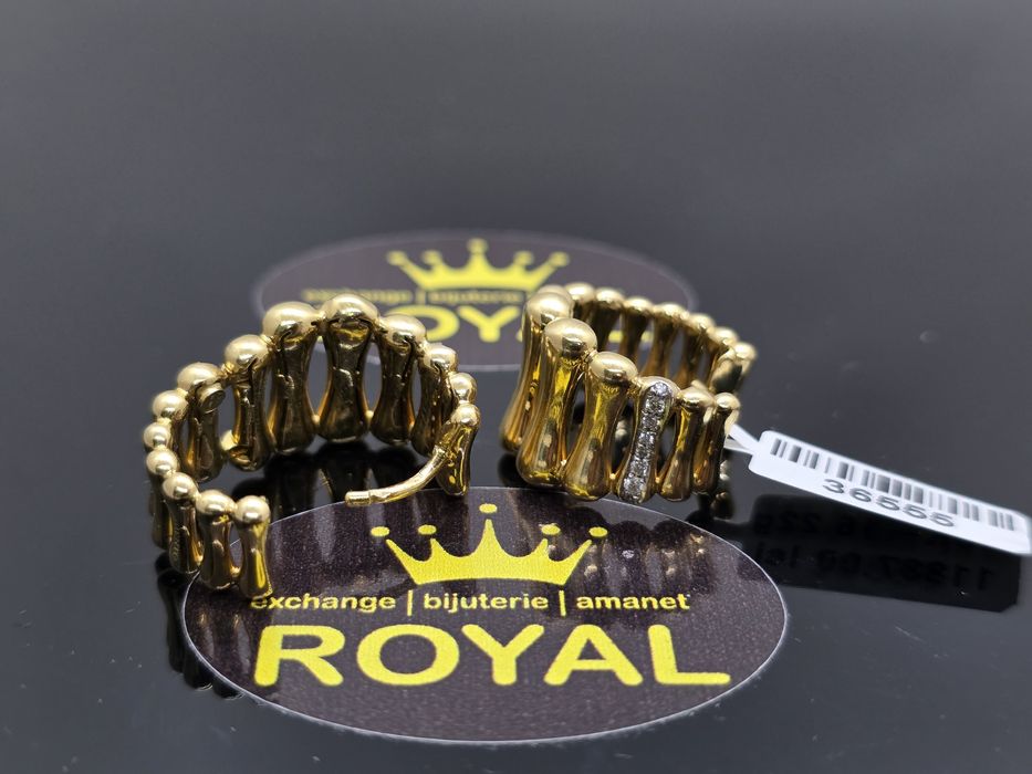 Bijuteria Royal: Cercei aur 18k/ 16 Diamante /16.22 gr