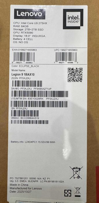 ноутбук Lenovo Legion 9