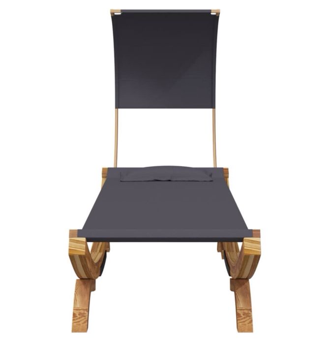 Sezlong pat exterior cu baldachin antracit din lemn masiv VidaXL nou