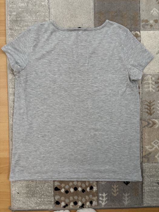 Tricou cu print si paiete sclipici casual