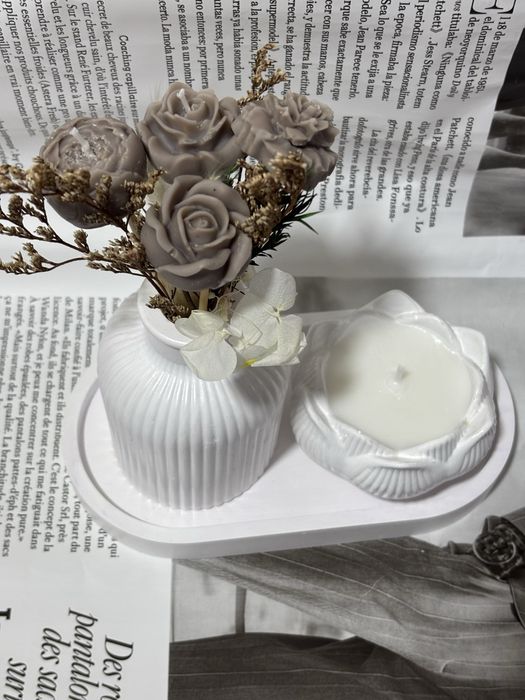 Изделия из гипса/арома свечи,цветы из воска