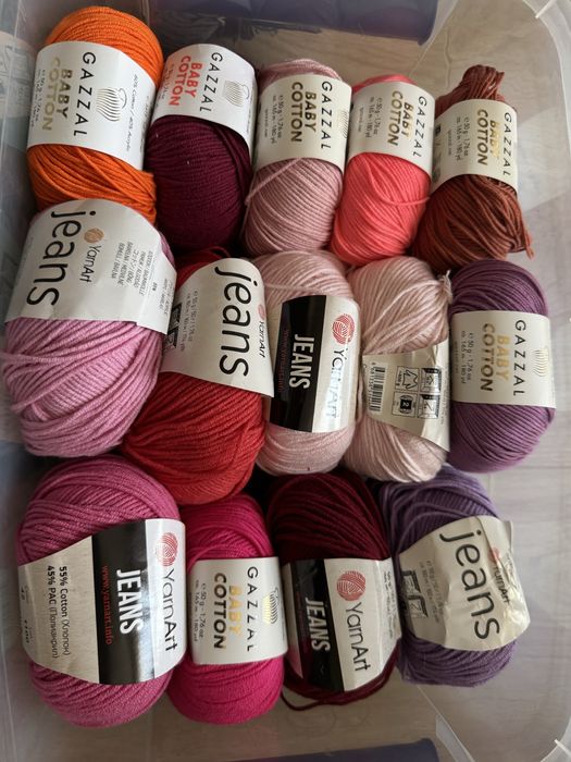 Пряжа мотки хлопок gazzal baby cotton yarnart jeans alize