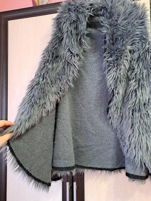 Елек тип пончо с Мек косъм