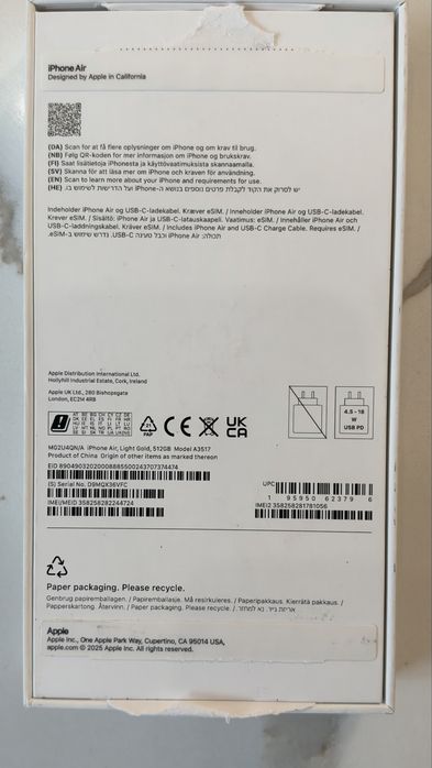 Iphone air 512 light gold