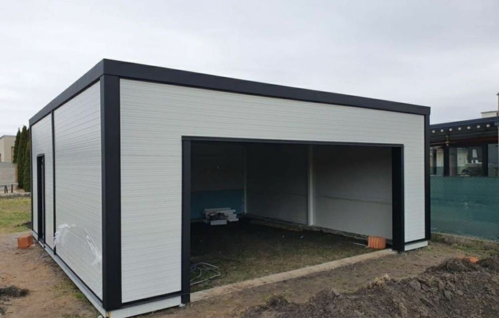 Vand case pe piloni de beton garaje auto structuri metalice hale