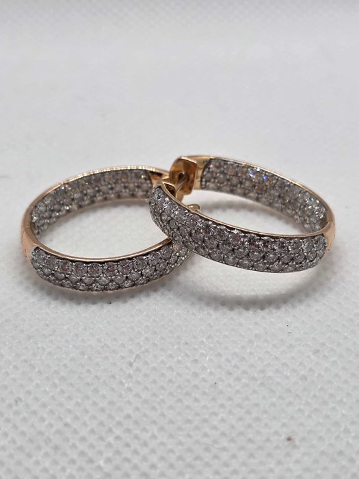 Cercei Aur 18 kt cu 3,32 ct diamante naturale