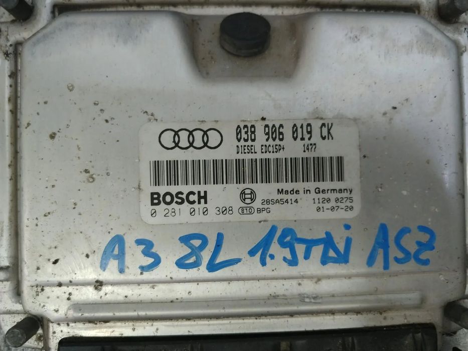 ecu calculator motor  1.9 tdi asz audi a3 8l  038906019ck 0281010308
