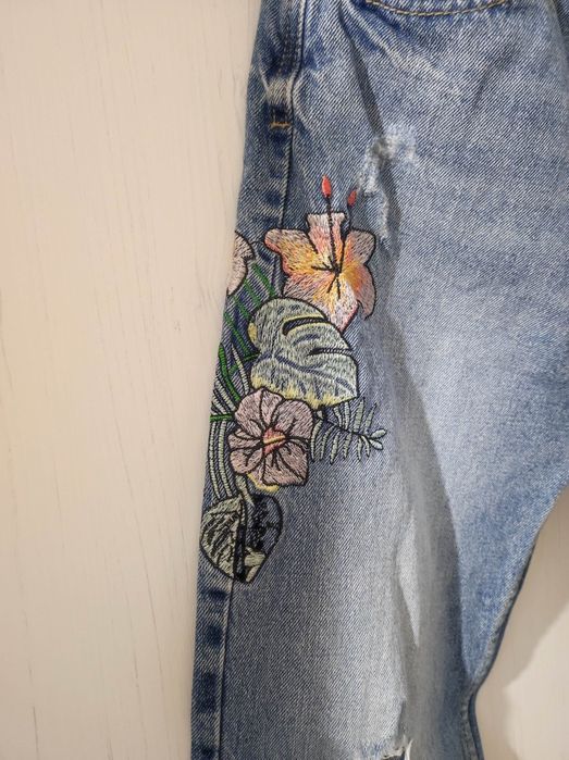 Дънки бойфренд С-М размер средна талия