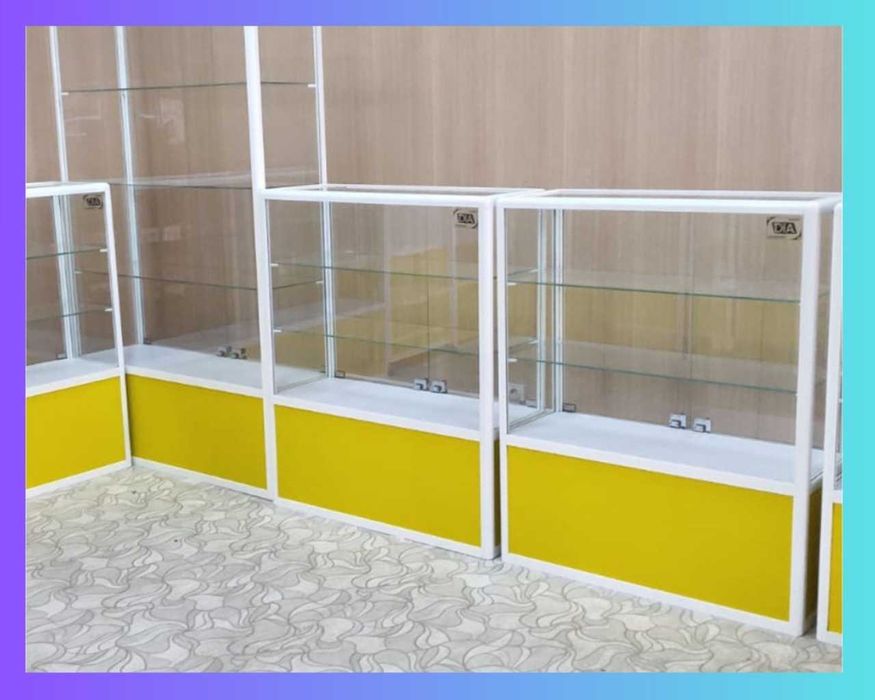 Прилавок витрина, стеклянная, metal oynaly vitrina va prilavkalar
