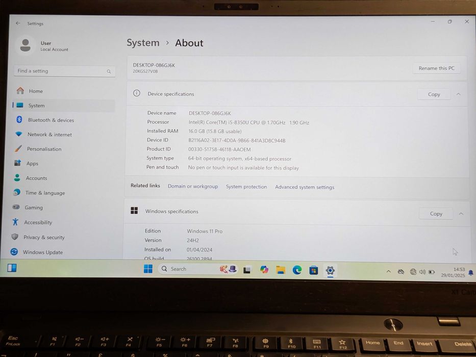 Lenovo ThinkPad X1 Carbon Gen 6 QHD Intel i5-8350U 16GB RAM