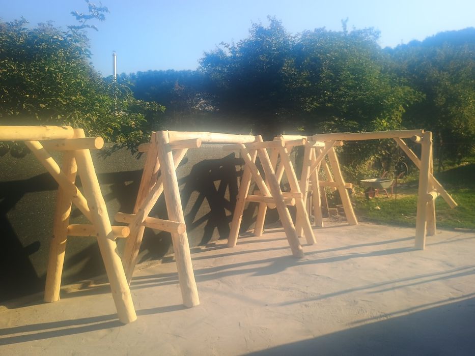 Leagăne rustice din lemn masiv facem și la comandă