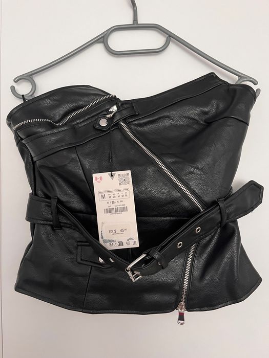 Нов кожен топ ZARA