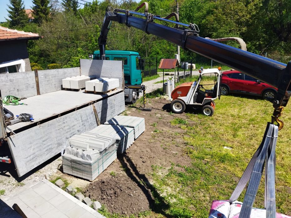 Транспортни услуги камиона с кран и падащ борд  Топ цени