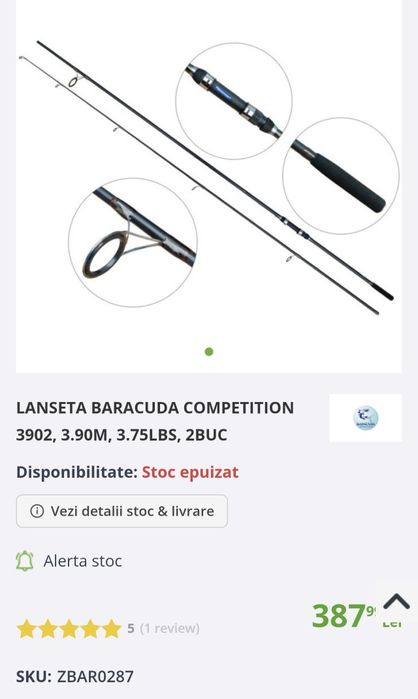 Vând lanseta baracuda competition 3, 90