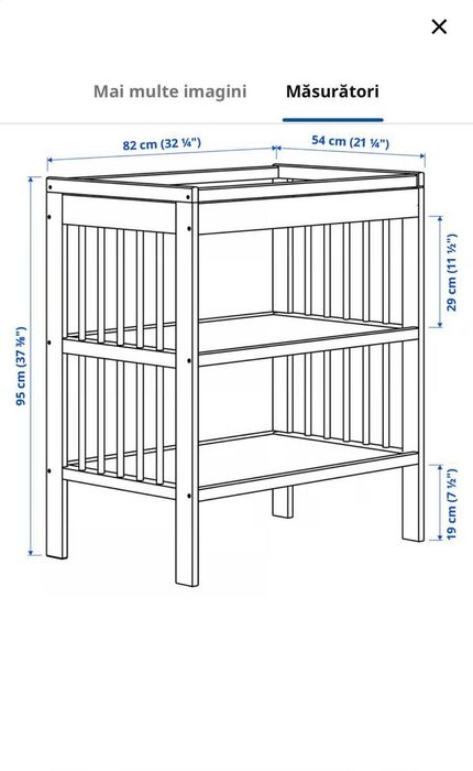 Masa de infasat IKEA din lemn masiv alb - livrare doar in Bucuresti