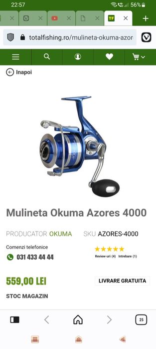 Mulinete OKUMA second hand