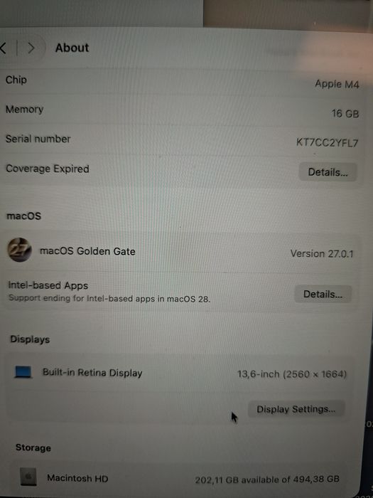 Apple MacBook Air 13 M4 16GB 512GB baterie 100%
