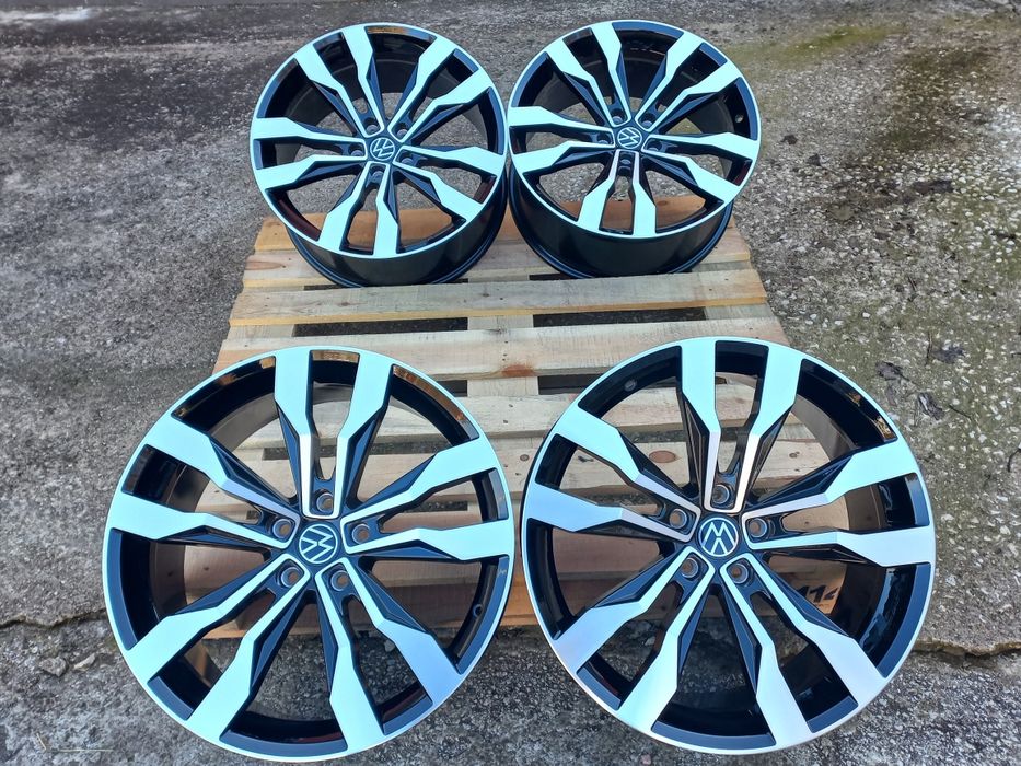 19"Vw Suzuka 8.5ж ет38 Tiguan Touran Passat Jetta T.roc Black Polish Ч