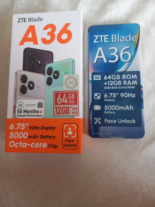 Смартфон ZTE Blade A36 не использованный