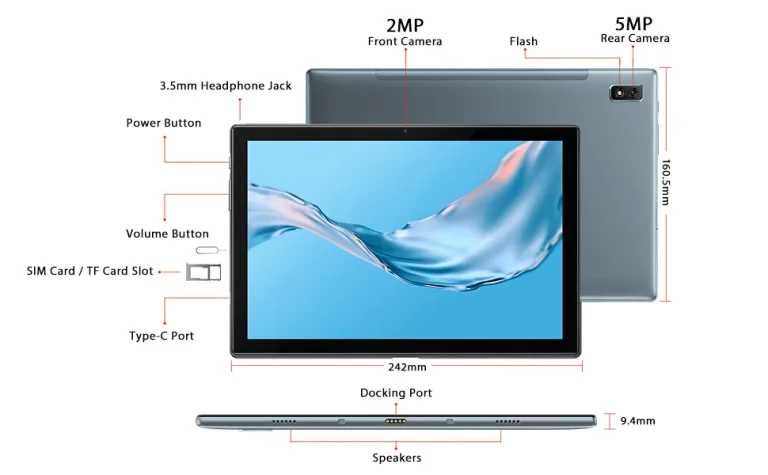 Blackview OSCAL PAD8 4/64GB 4G 10.1 инча Android 11 Таблет Златист