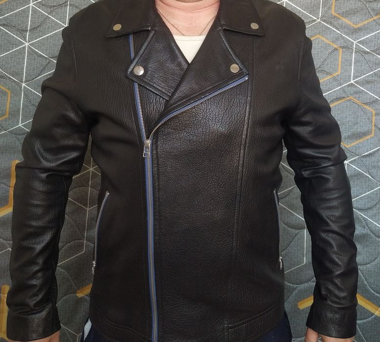 Кожаная мужская куртка-косуха