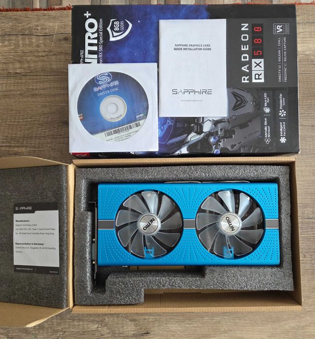 Placă video Sapphire RX580 8GB gddr5,256bit,nouă