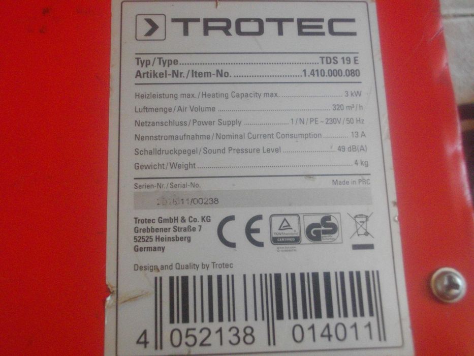 3KW-2KW/3000-2000 Ват-Ел.Калорифер-Отоплител-Печка-Метална-Холандия