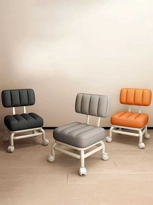 Стул со спинкой и шкивом, черный, серый, оранжевый，Модно и удобно