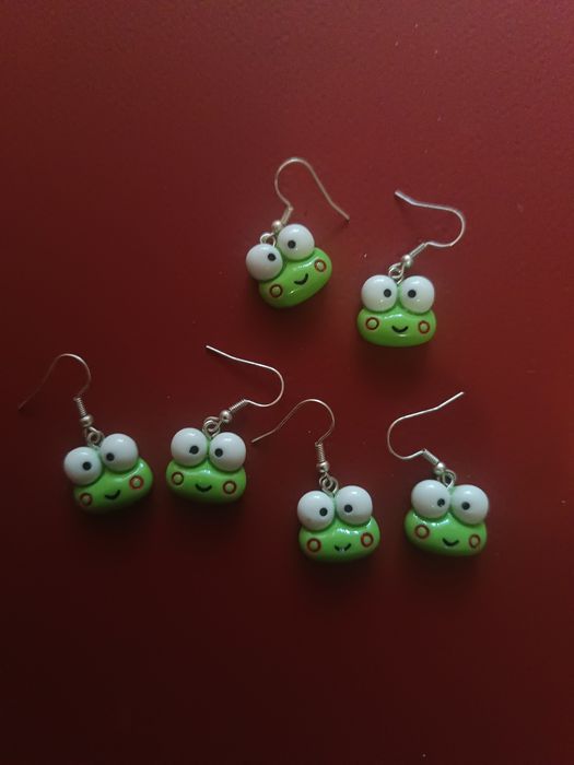 Детски обеци жабки, зелени жабки