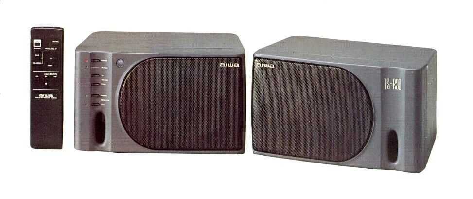 Boxe active monitoare Aiwa TS-R30 cu telecomanda, Japan