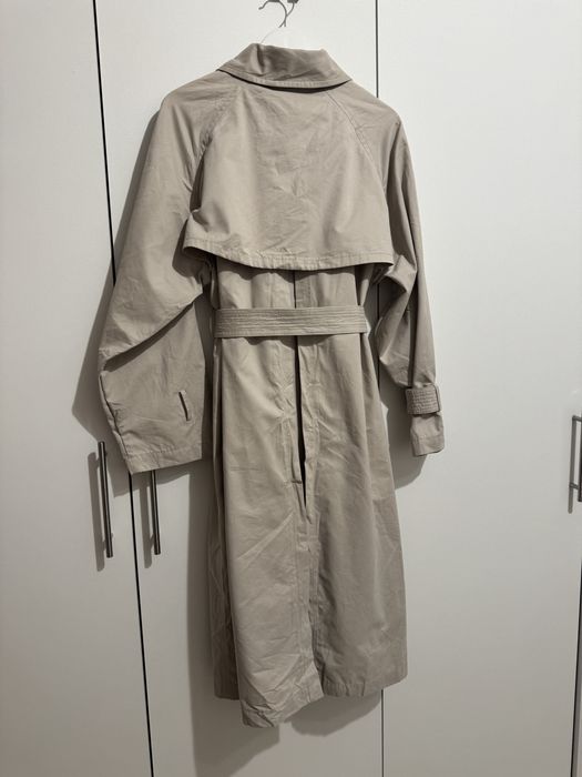 Trenci midi bej deschis cordon in talie double breasted Zara marimea M