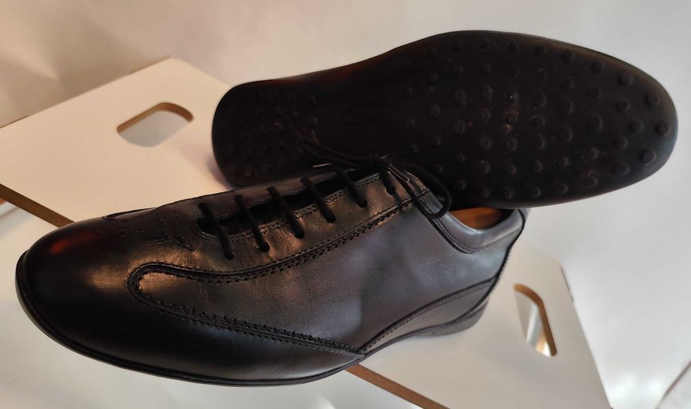 Pantofi sport casual de lux 42 42.5 TOD'S piele naturala superioara moale negru