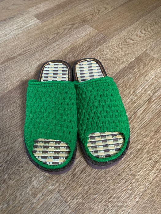 Обувь тапочки вязаная