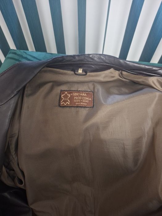 Geacă din piele naturală maro – stil clasic, stare foarte bună