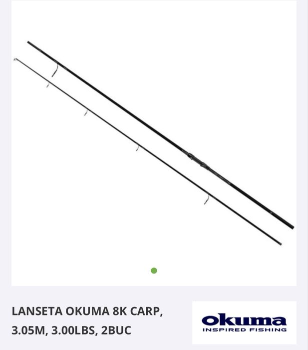 Set 4 Lanseta OKUMA 8K Carp 3.05M, 3.00LBS