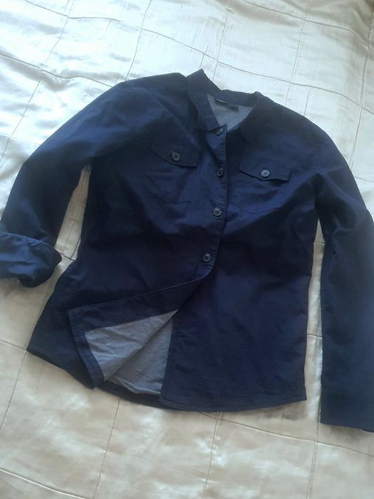 Cămașă dublată bărbați Livergy 100% bumbac L XL, albastru închis groasă
