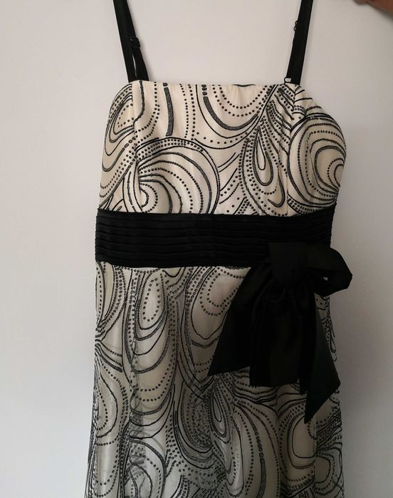 Официална рокля черно-бяла