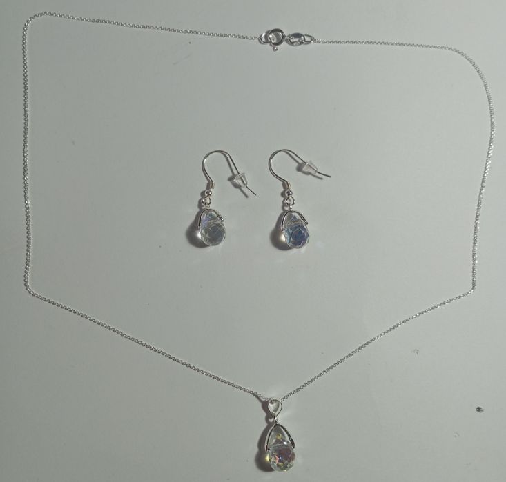Set cercei și colier argint 925 și Swarovski