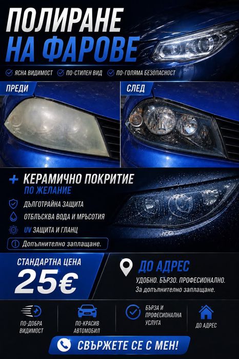 Полиране на фарове
