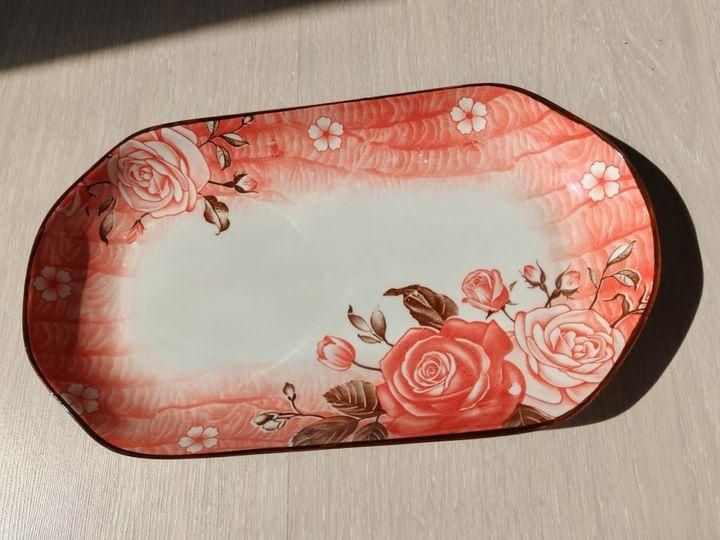 Комплект порцеланови чашки + чинийка Шевица и роза