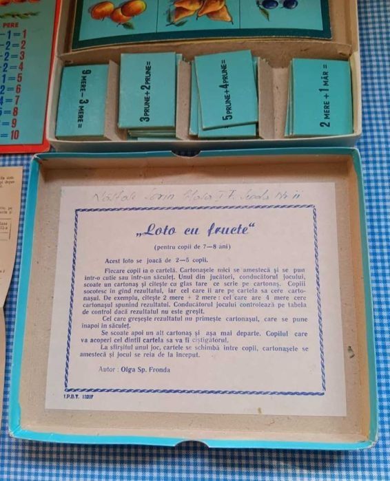 Loto cu Fructe,Joc vechi Romanesc, Perioada Comunista ,plus Chestionar