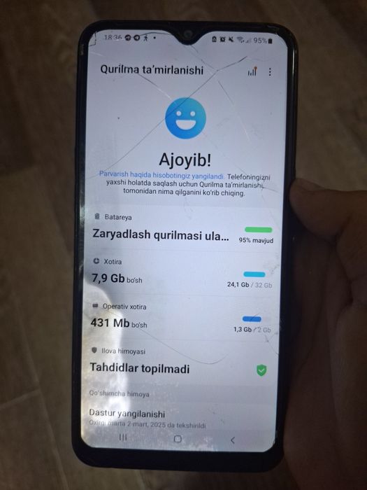 Samsung galaxy A10s holati yaxshi
