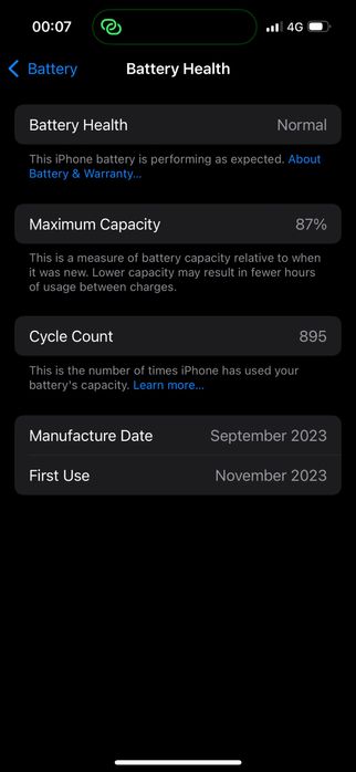 Iphone 15  128 гб 87% акб