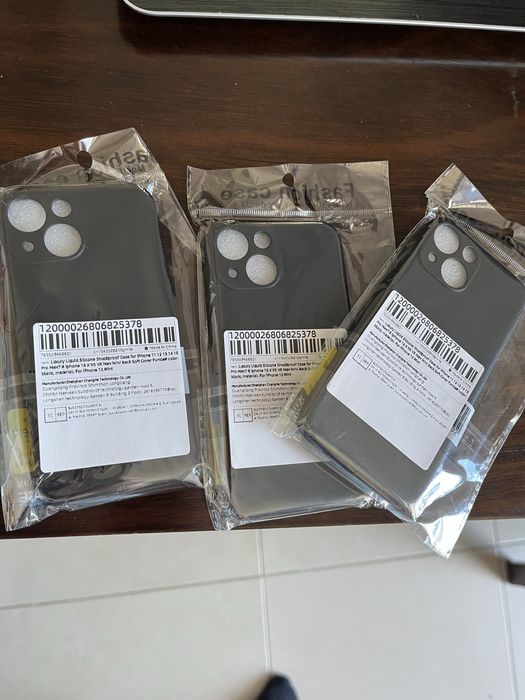 3 huse silicon material pe partea interioara iphone 13 mini