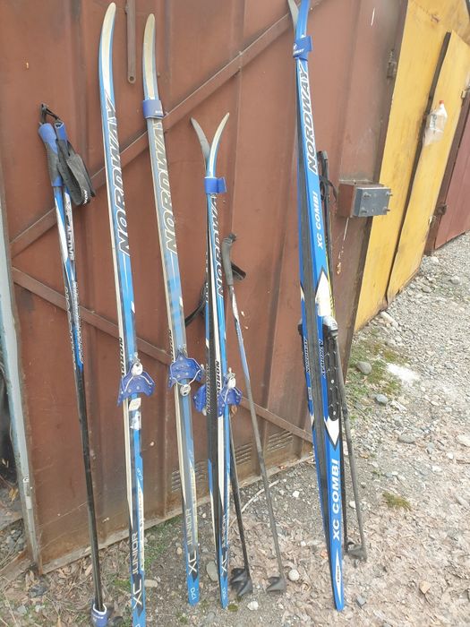 Коньки и лыжи разных размеров