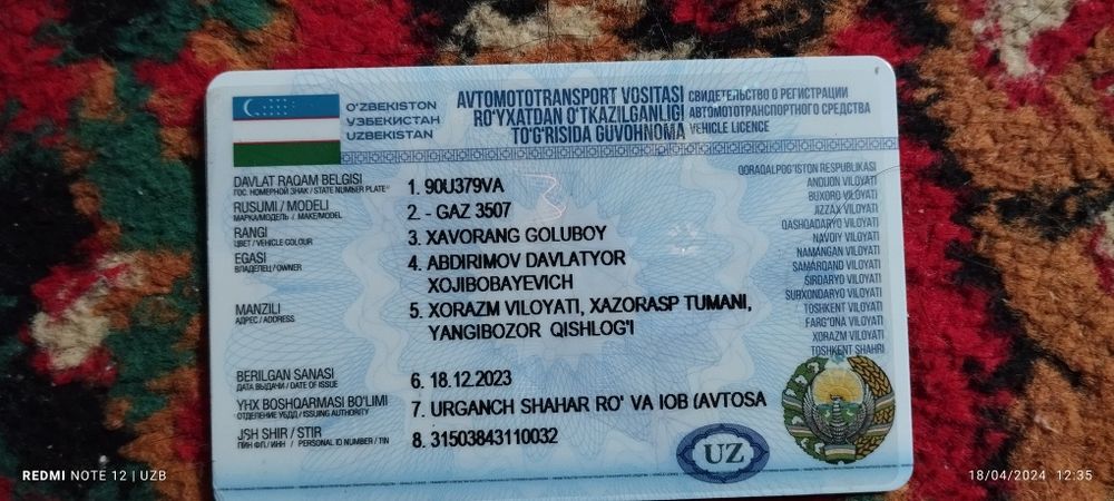 Gaz 3507 holatda alo