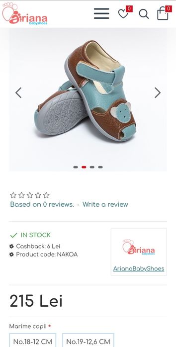 Vând sandale unisex Ariana mărimea 20