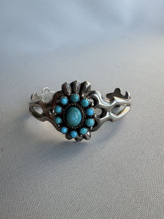 Bratara Navajo din argint si turcoaze